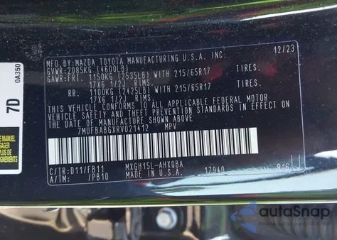 2024 Toyota Corolla Cross Hybrid S z USA, uszkodzony, nr VIN 7MUFBABGXRV021412